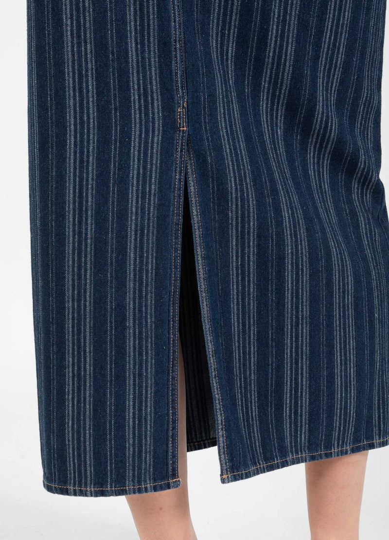 CC Heart CC HEART ALAIA LONG SKIRT Skirt Dark blue stripe denim - 512