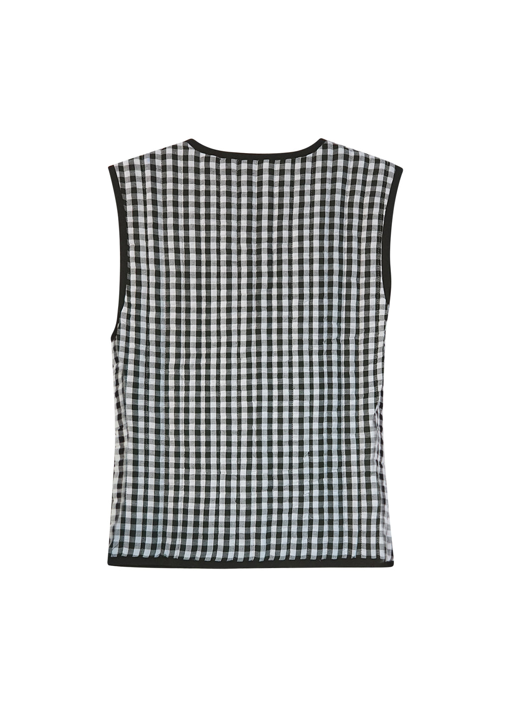 CC HEART ALENA QUILTED VEST - Black/white check – costercopenhagen.com