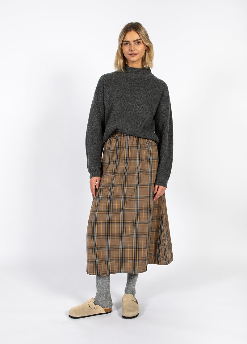 CC Heart CC HEART ALIA LONG SKIRT Skirt Golden brown check - 793