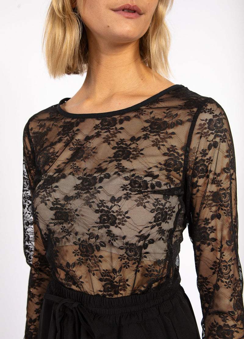 CC Heart CC HEART ALIZA LACE LONGSLEEVED BLOUSE Shirt/Blouse Black - 100
