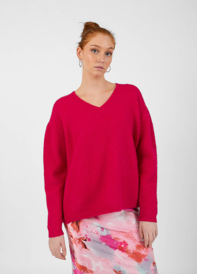 CC Heart CC HEART AMELIA ALPACA V-NECK Knitwear Bright pink - 663