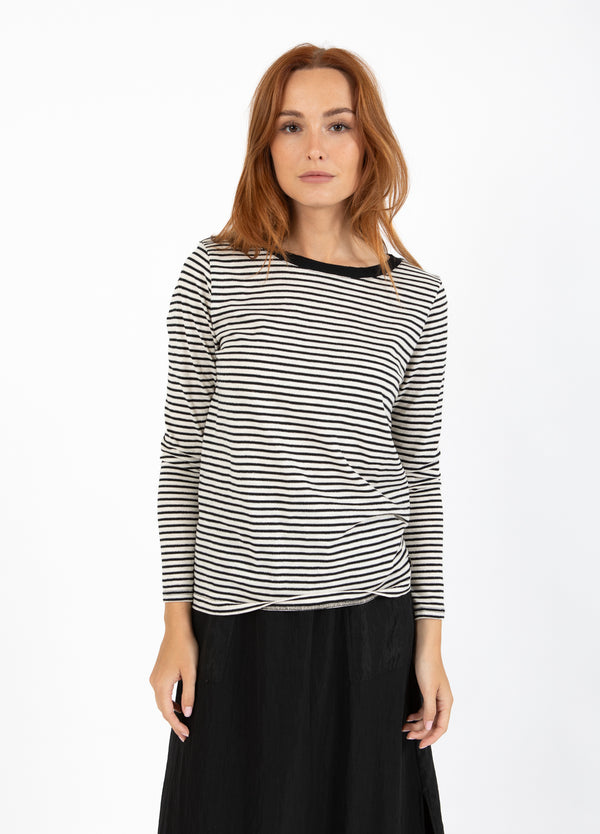 CC Heart CC HEART ANA STRIPED LONGSLEEVED T-SHIRT T-Shirt Cream/black/silver lurex - 287