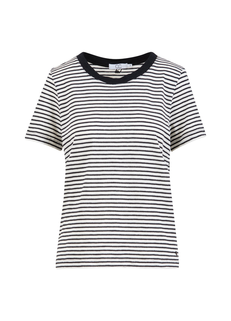 CC Heart CC HEART ANA STRIPED SHORTSLEEVED T-SHIRT - MID SLEEVE T-Shirt Cream/black/silver lurex - 287