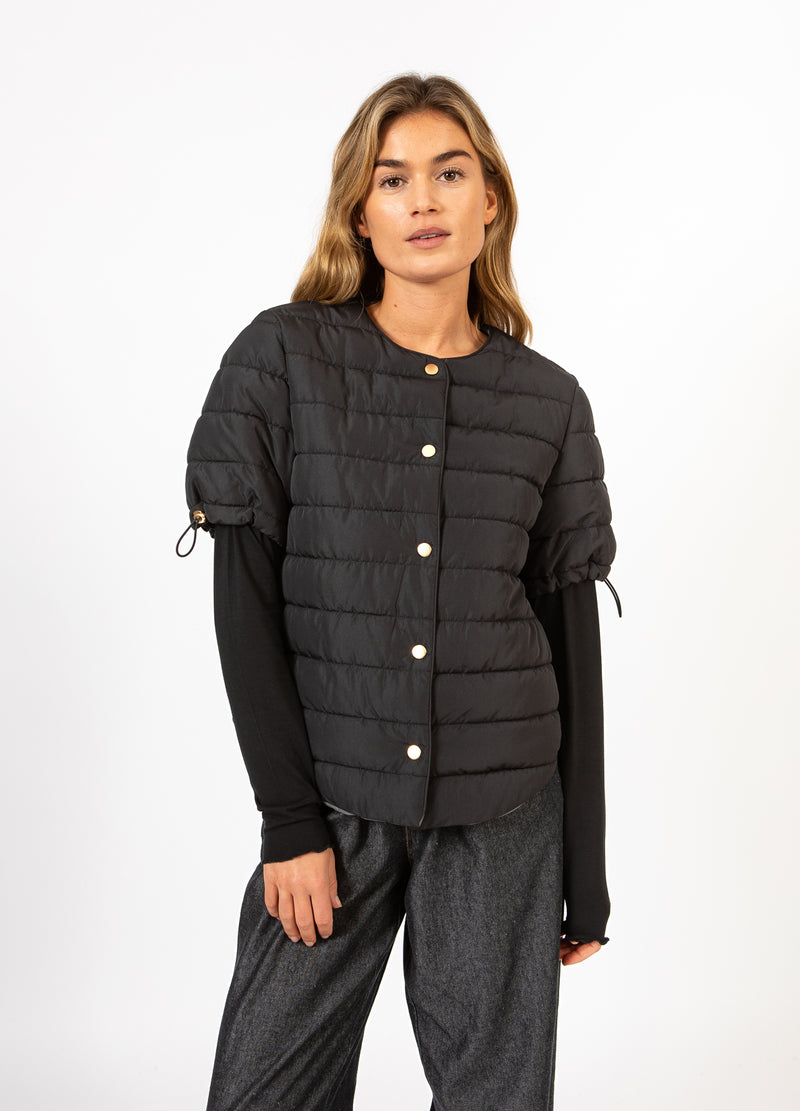 CC Heart CC HEART ASTA QUILTED SHORT SLEEVED JACKET Outerwear Black - 100
