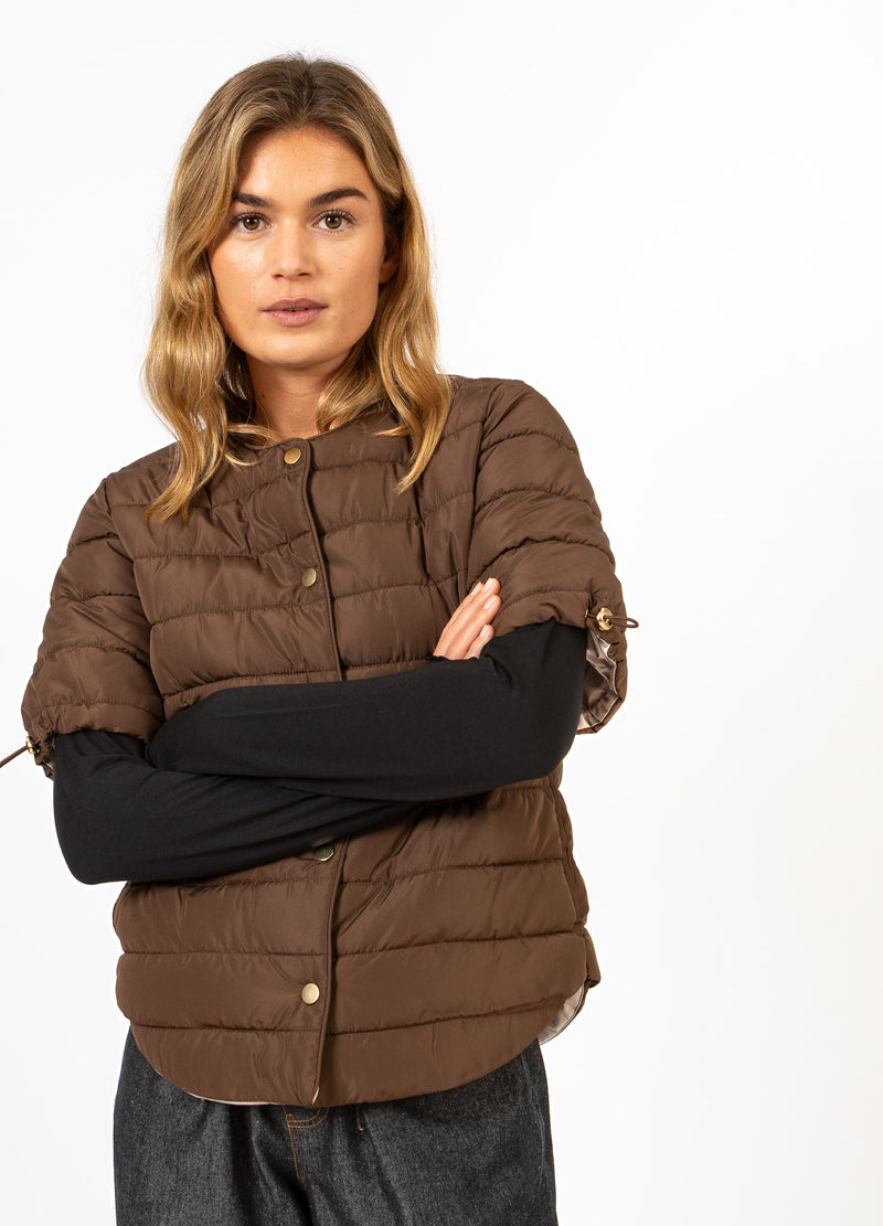 CC Heart CC HEART ASTA QUILTED SHORT SLEEVED JACKET Outerwear Chocolate brown - 349