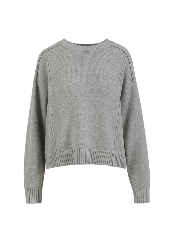 CC Heart CC HEART AVERY O-NECK SWEATER Knitwear Light grey melange - 129