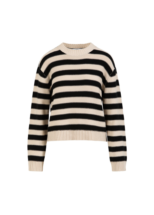 CC Heart CC HEART AVERY STRIPE SWEATER Knitwear Creme/black - 278