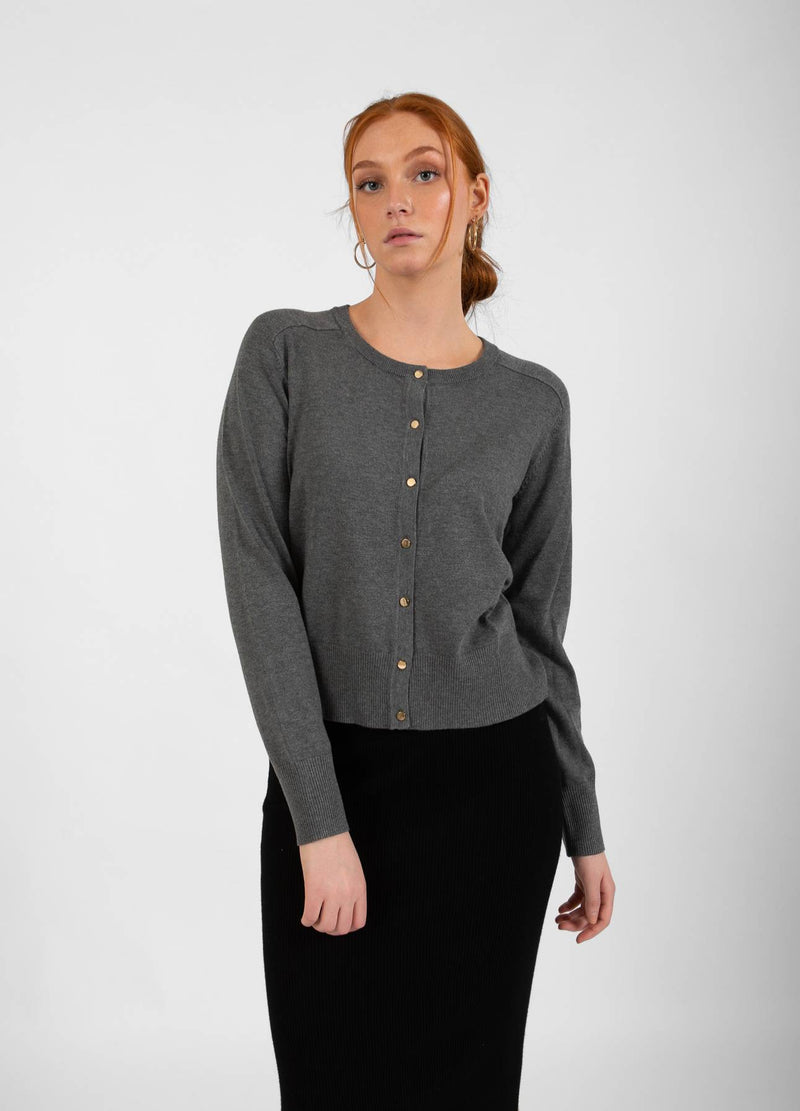 CC Heart CC HEART BELLE CARDIGAN Knitwear Dark Grey Melange - 128