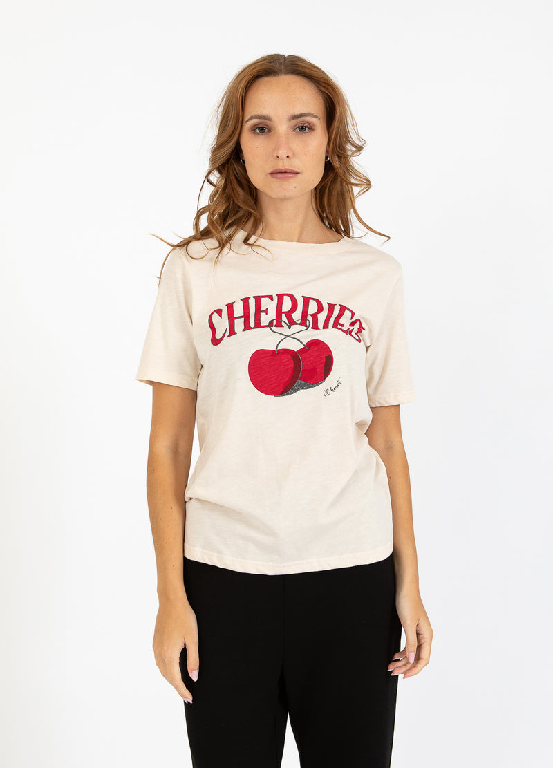 CC Heart CC HEART CHERRIES T-SHIRT - MID SLEEVE T-Shirt Creme - 241