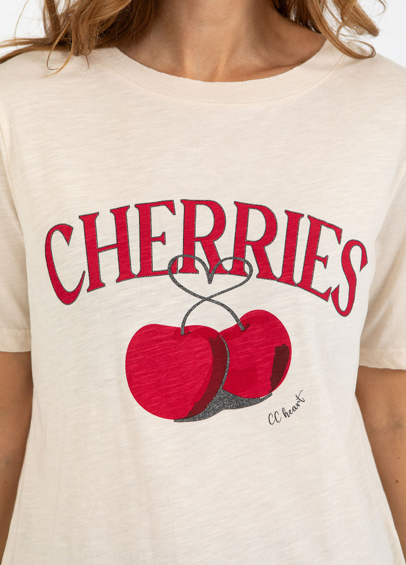CC Heart CC HEART CHERRIES T-SHIRT - MID SLEEVE T-Shirt Creme - 241
