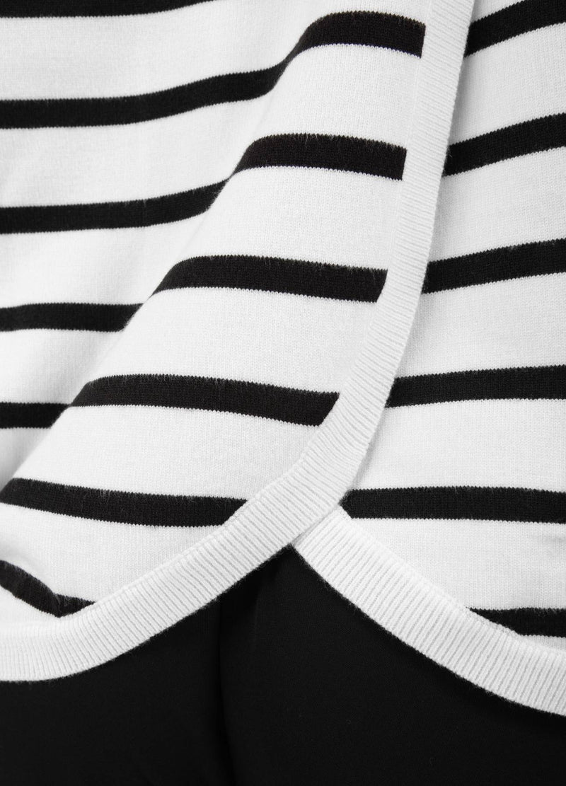 CC Heart CC HEART COLLINS STRIPE OPEN BACK SWEATER Knitwear Offwhite/black stripe - 256