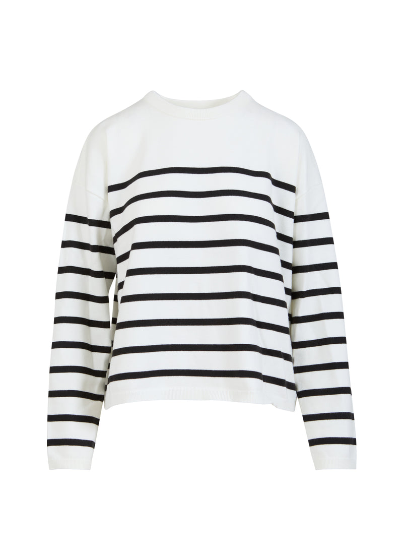 CC Heart CC HEART COLLINS STRIPE OPEN BACK SWEATER Knitwear Offwhite/black stripe - 256