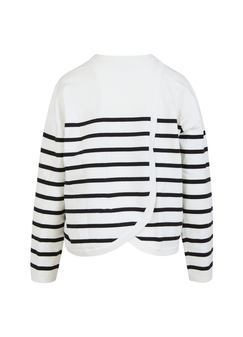 CC Heart CC HEART COLLINS STRIPE OPEN BACK SWEATER Knitwear Offwhite/black stripe - 256