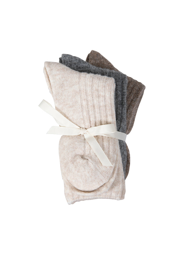 CC Heart CC HEART COZY WOOL SOCKS Accessories Hazel melange/grey melange/off white melange - 399
