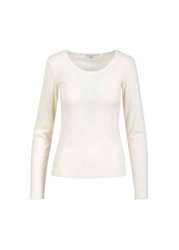 CC Heart CC HEART ELLE POINTELLE LONG SLEEVED TEE Shirt/Blouse Creme - 241