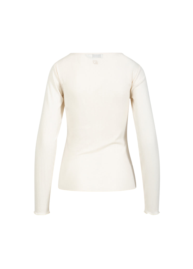 CC Heart CC HEART ELLE POINTELLE LONG SLEEVED TEE Shirt/Blouse Creme - 241