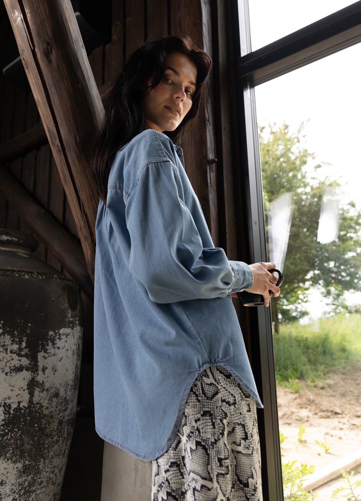 CC HEART ELLIS DENIM SHIRT - Blue denim – costercopenhagen.com