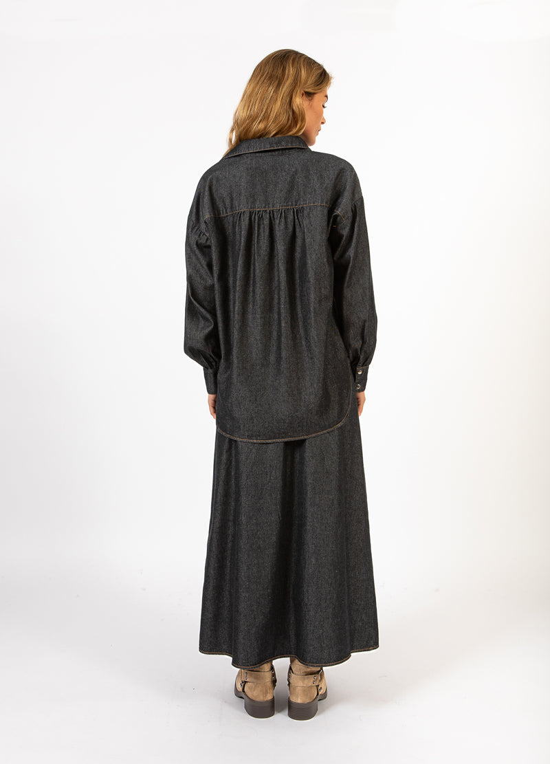 CC Heart CC HEART ELLIS DENIM TUNIC SHIRT Shirt/Blouse Black blue denim - 150