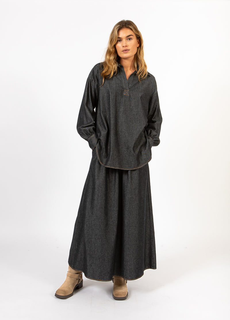 CC Heart CC HEART ELLIS DENIM TUNIC SHIRT Shirt/Blouse Black blue denim - 150