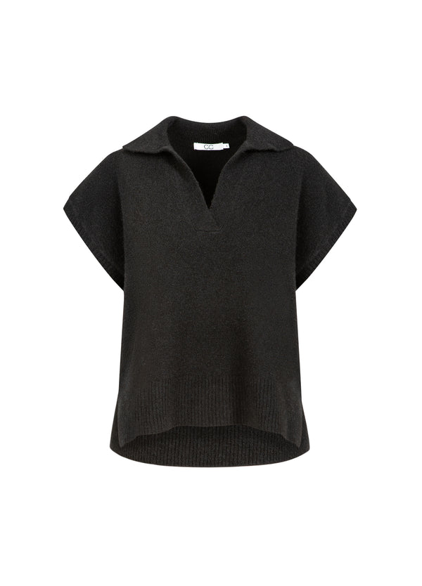 CC Heart CC HEART EMERIE KNIT POLO TOP Knitwear Black - 100