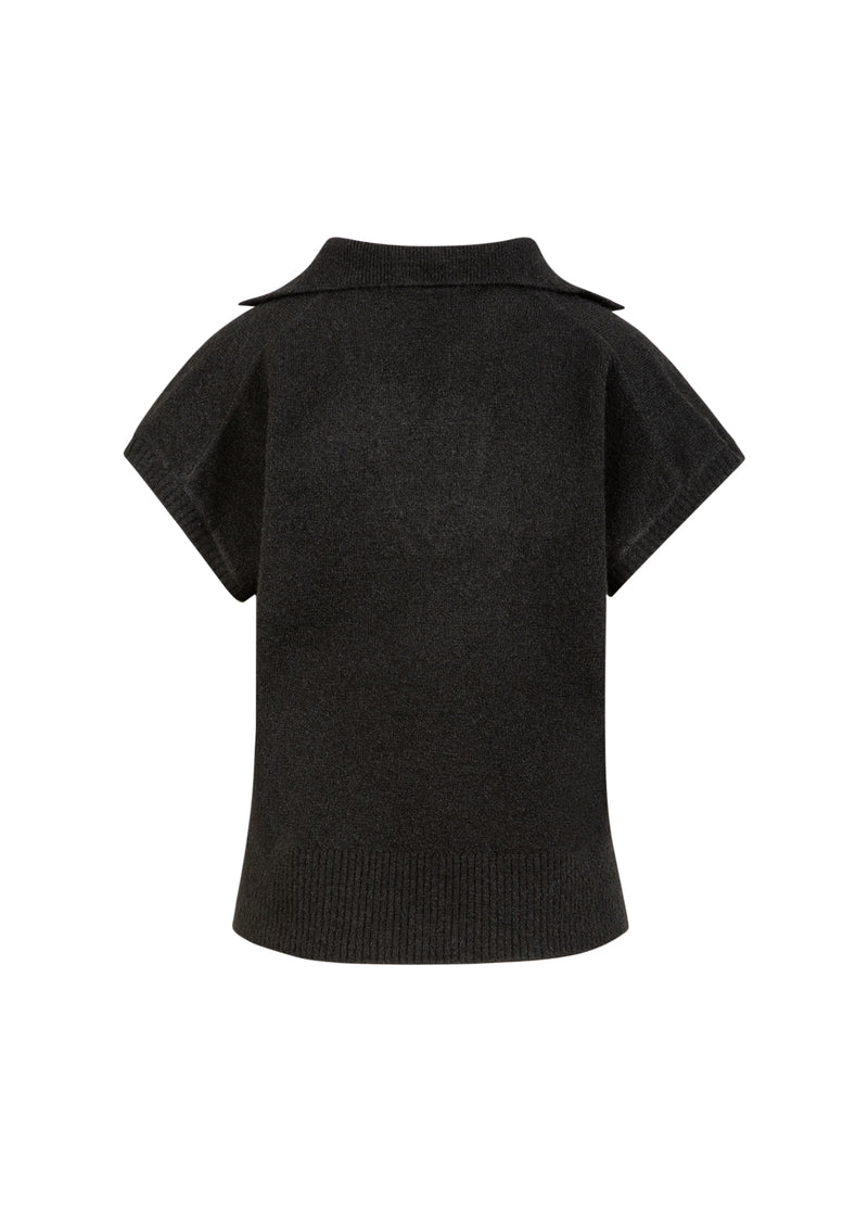 CC Heart CC HEART EMERIE KNIT POLO TOP Knitwear Black - 100