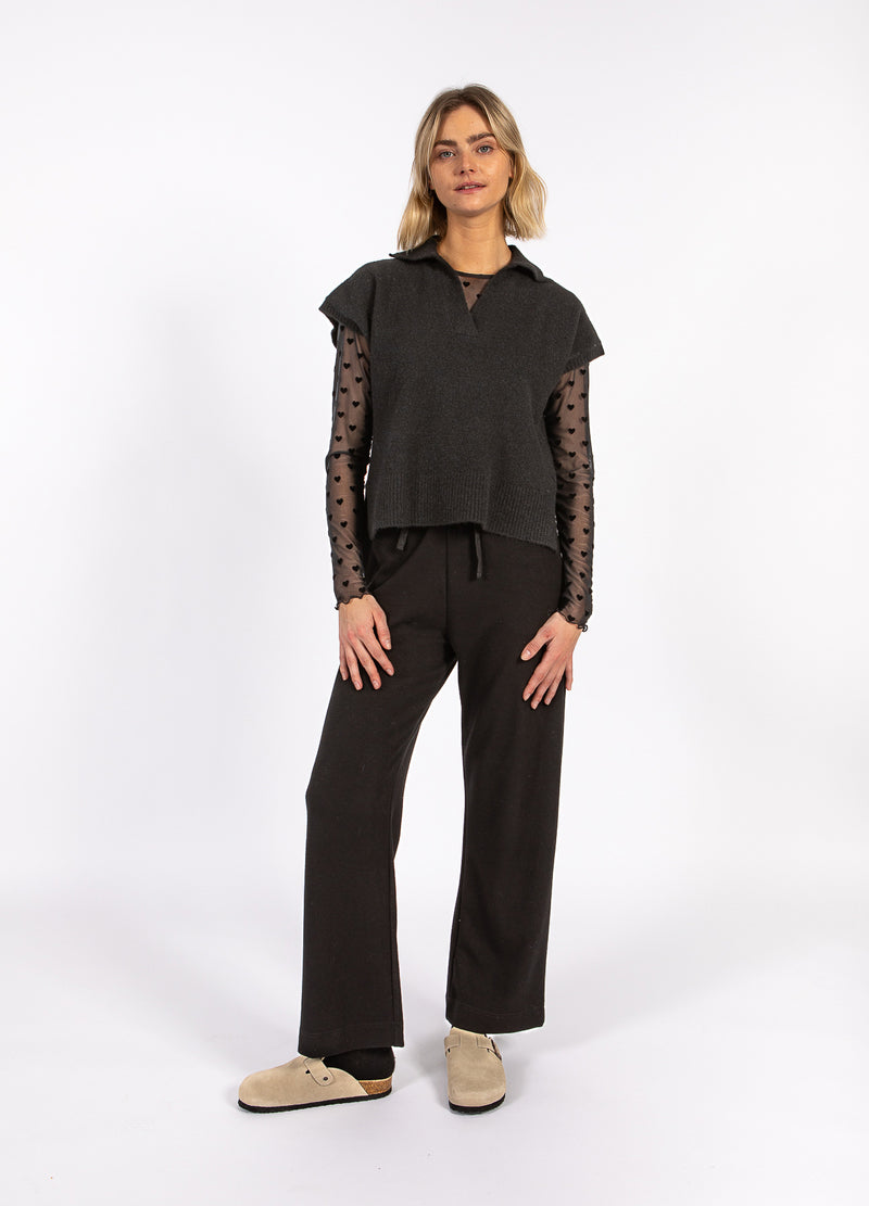 CC Heart CC HEART EMERIE KNIT POLO TOP Knitwear Black - 100