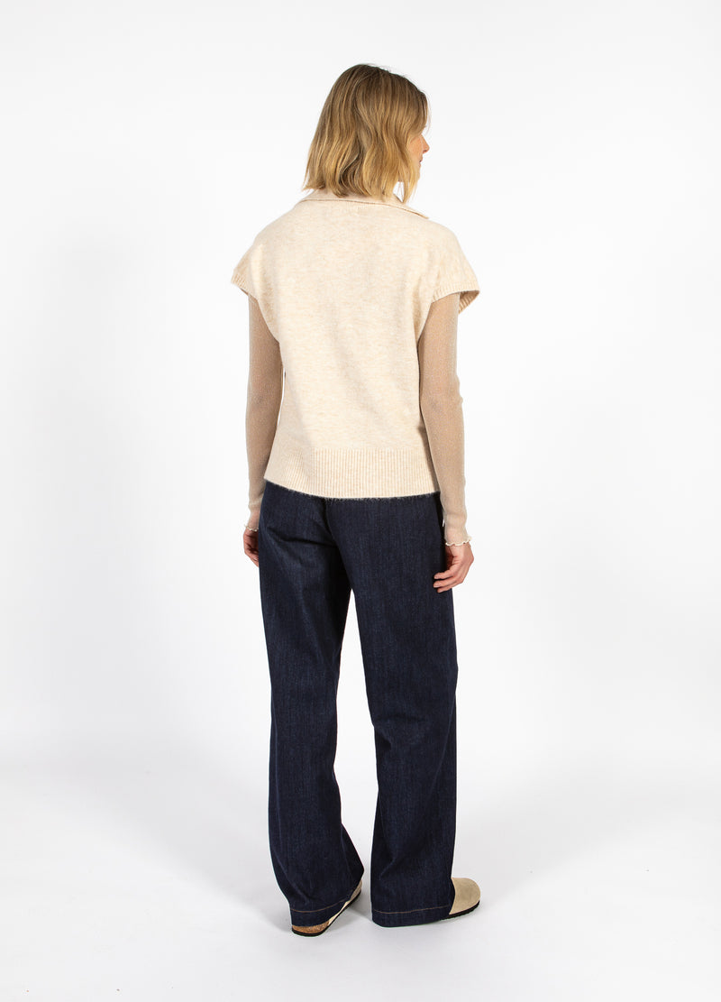 CC Heart CC HEART EMERIE KNIT POLO TOP Knitwear Off white melange - 267