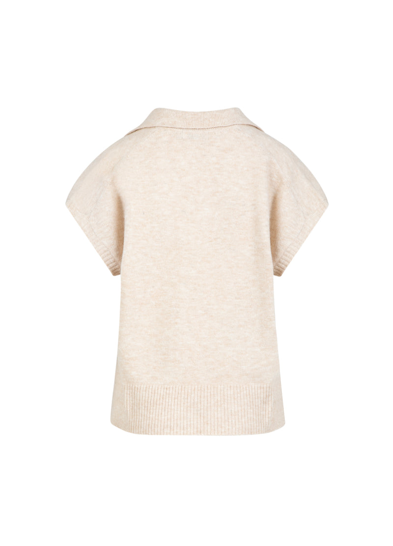 CC Heart CC HEART EMERIE KNIT POLO TOP Knitwear Off white melange - 267