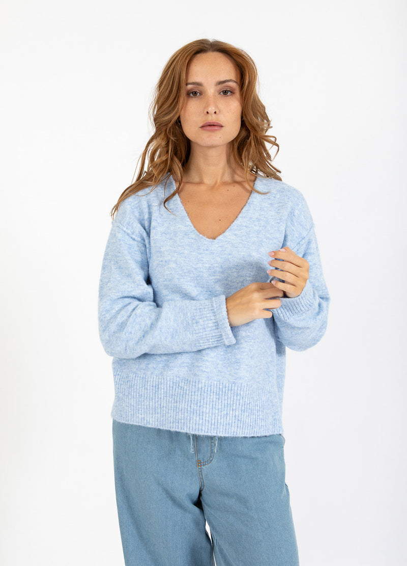 CC Heart CC HEART EMERIE V-NECK SWEATER Knitwear Dream blue - 529