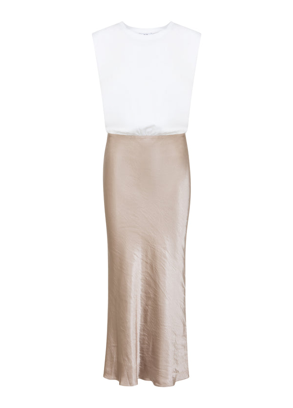 CC Heart CC HEART EMILIE JERSEY AND SATIN DRESS Dress White/Warm grey - 198