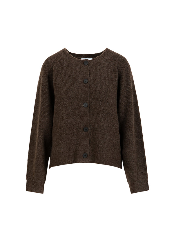 CC Heart CC HEART EMMA O-NECK KNIT CARDIGAN Knitwear Chocolate melange - 388