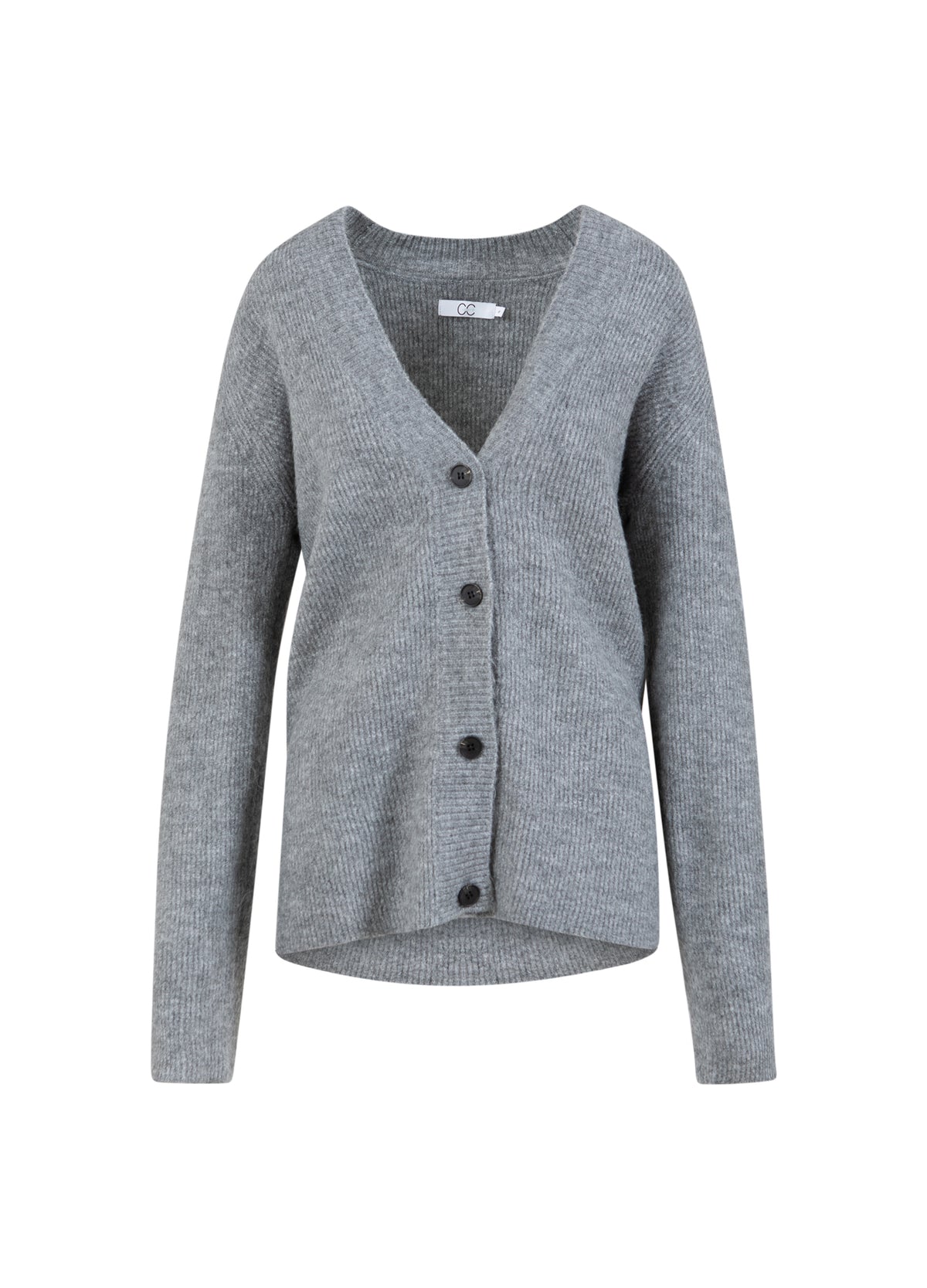 CC HEART EMMA V-NECK CARDIGAN - Dark Grey Melange