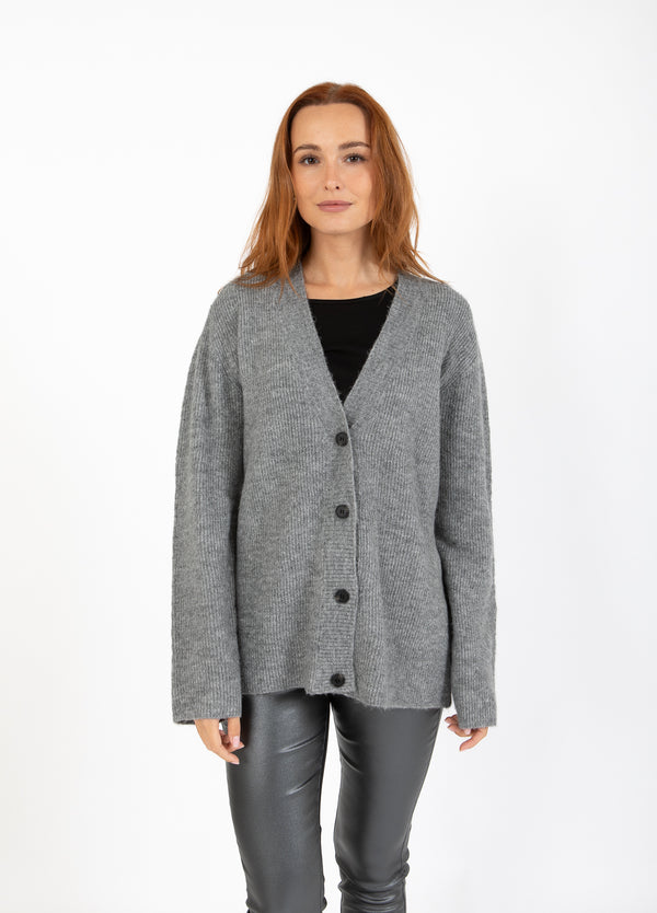 CC Heart CC HEART EMMA V-NECK CARDIGAN Knitwear Dark Grey Melange - 128