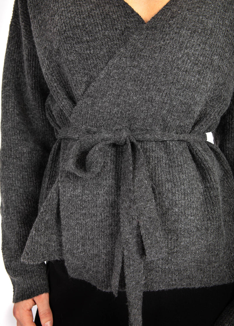 CC Heart CC HEART EMMA WRAP KNIT CARDIGAN Knitwear Dark grey melange - 172