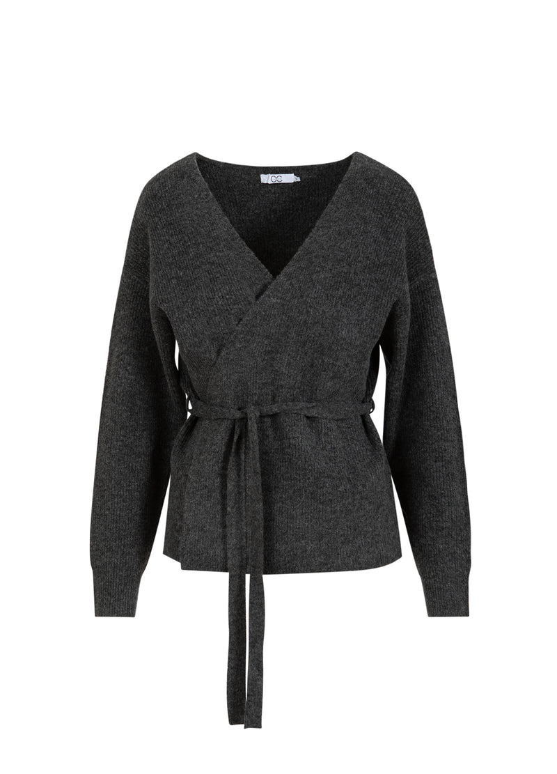 CC Heart CC HEART EMMA WRAP KNIT CARDIGAN Knitwear Dark grey melange - 172