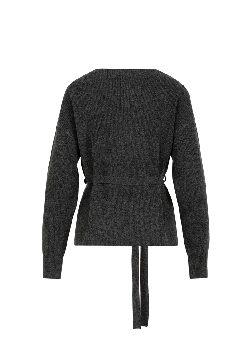 CC Heart CC HEART EMMA WRAP KNIT CARDIGAN Knitwear Dark grey melange - 172