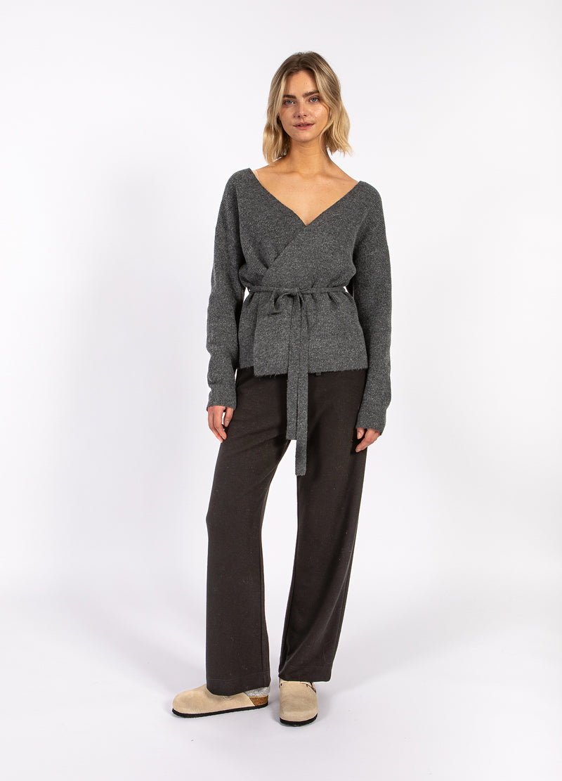 CC Heart CC HEART EMMA WRAP KNIT CARDIGAN Knitwear Dark grey melange - 172