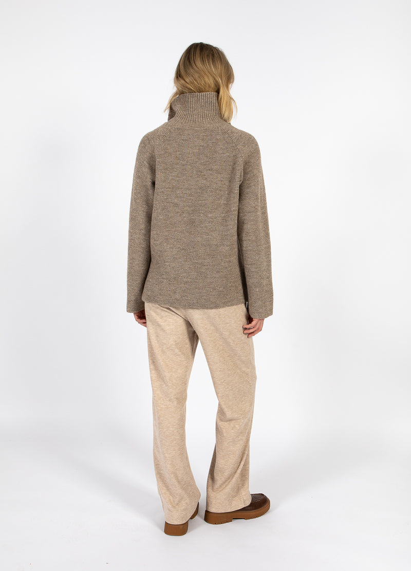 CC Heart CC HEART EMMA ZIP KNIT SWEATER Knitwear Golden brown melange - 793