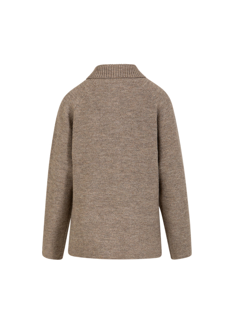 CC Heart CC HEART EMMA ZIP KNIT SWEATER Knitwear Golden brown melange - 793