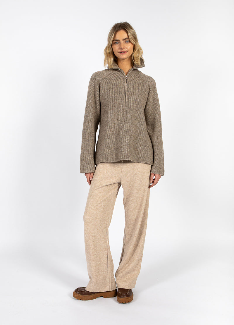 CC Heart CC HEART EMMA ZIP KNIT SWEATER Knitwear Golden brown melange - 793