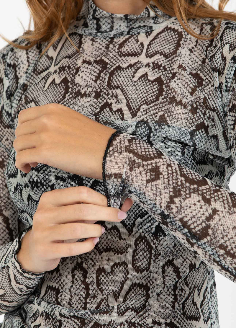 CC Heart CC HEART EVE MESH TURTLENECK Shirt/Blouse White snake print - 270