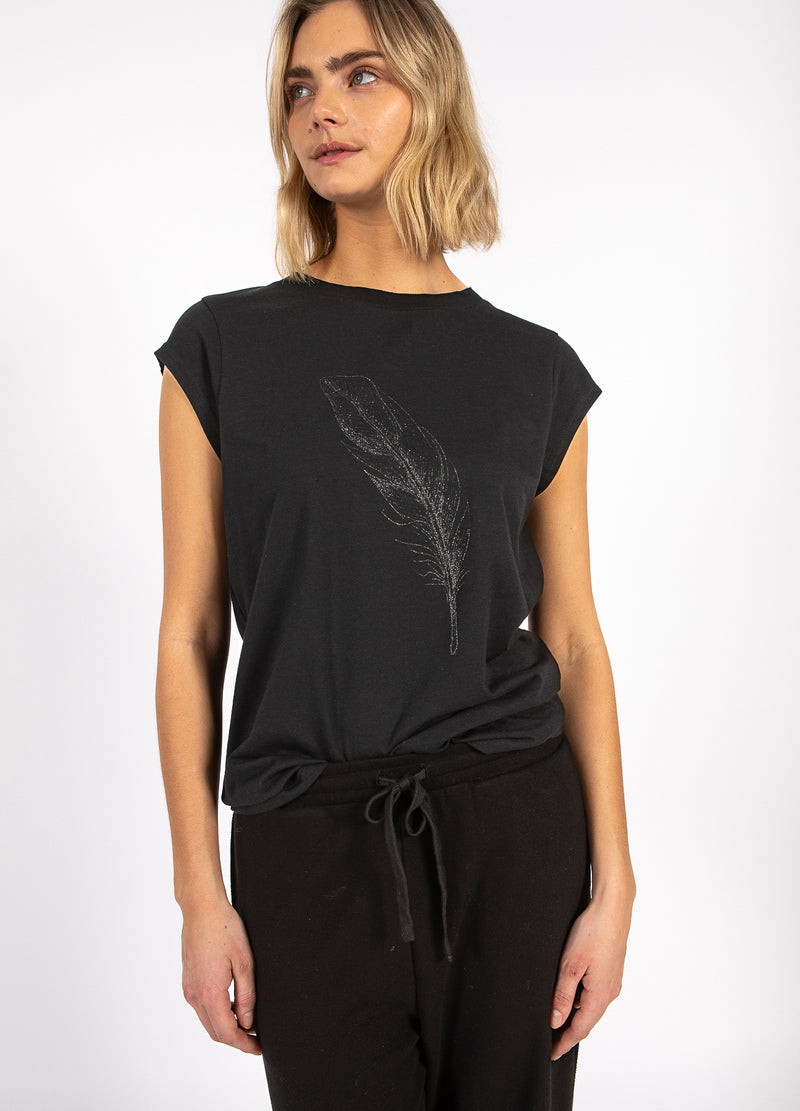 CC Heart CC HEART FEATHER TEE T-Shirt Black - 100