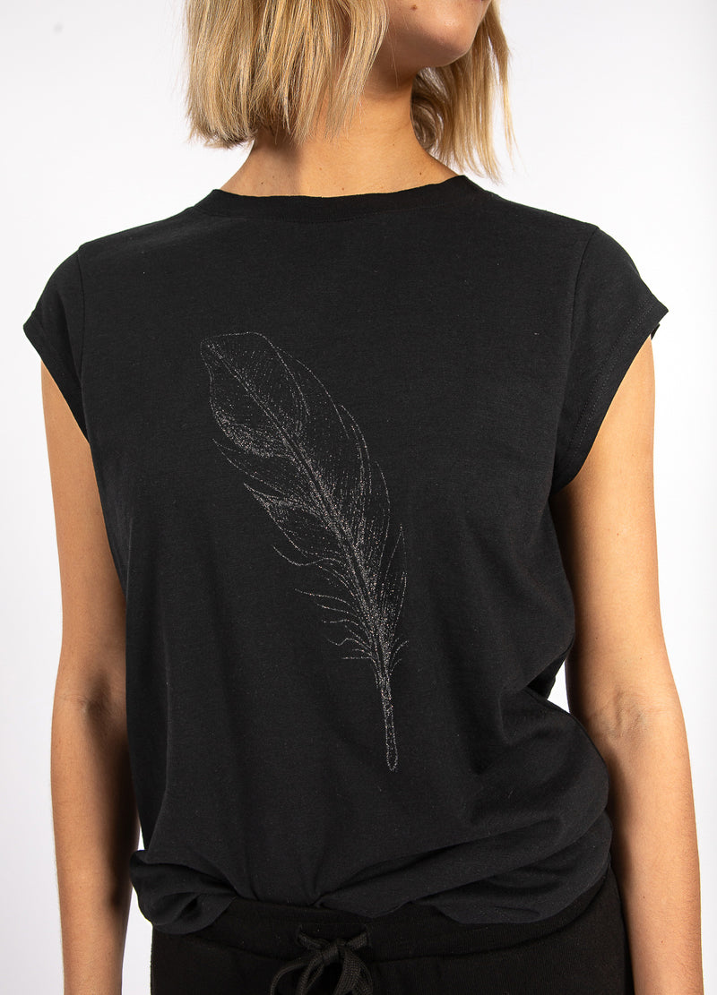 CC Heart CC HEART FEATHER TEE T-Shirt Black - 100