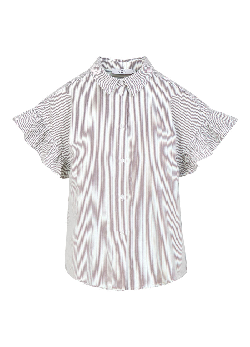 CC Heart CC HEART GWEN FRILL SHORT SLEEVED SHIRT Shirt/Blouse Black stripe - 107