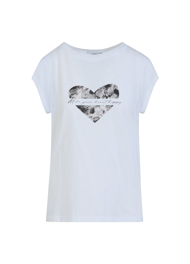 CC Heart CC HEART HAPPY T-SHIRT T-Shirt White - 200 (Black print)