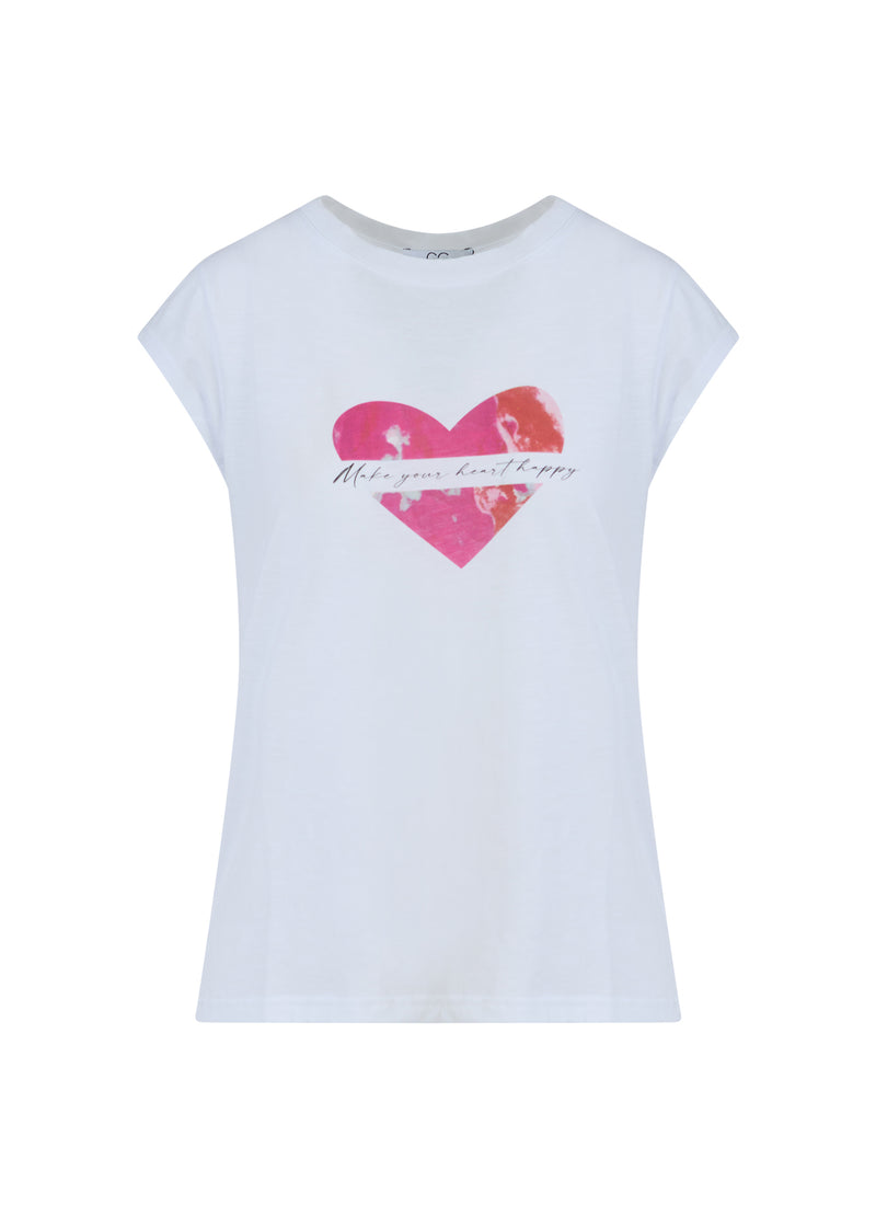 CC Heart CC HEART HAPPY T-SHIRT T-Shirt White - 200 (Pink print)