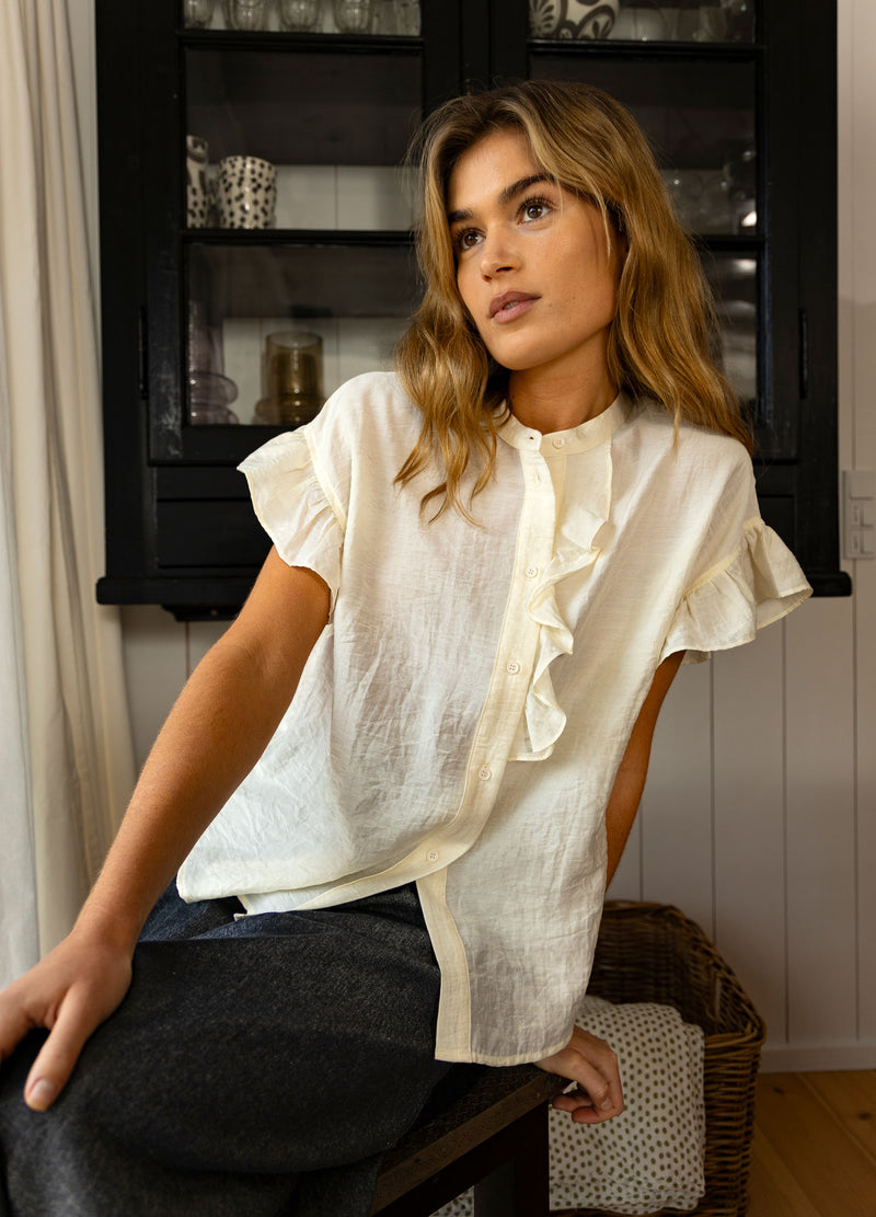 CC Heart CC HEART HAZEL FRILL SHIRT BLOUSE Shirt/Blouse Creme - 241