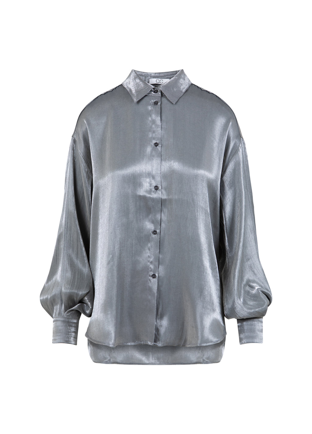 CC HEART JOLIE METALLIC SHIRT - Dark silver  costercopenhagen.com