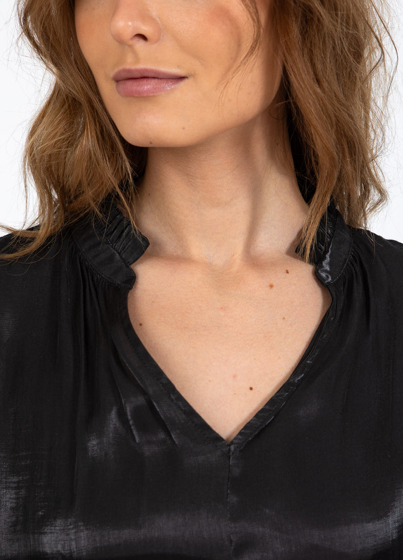 CC Heart CC HEART JOLIE METALLIC TOP W. GATHERS Shirt/Blouse Black - 100