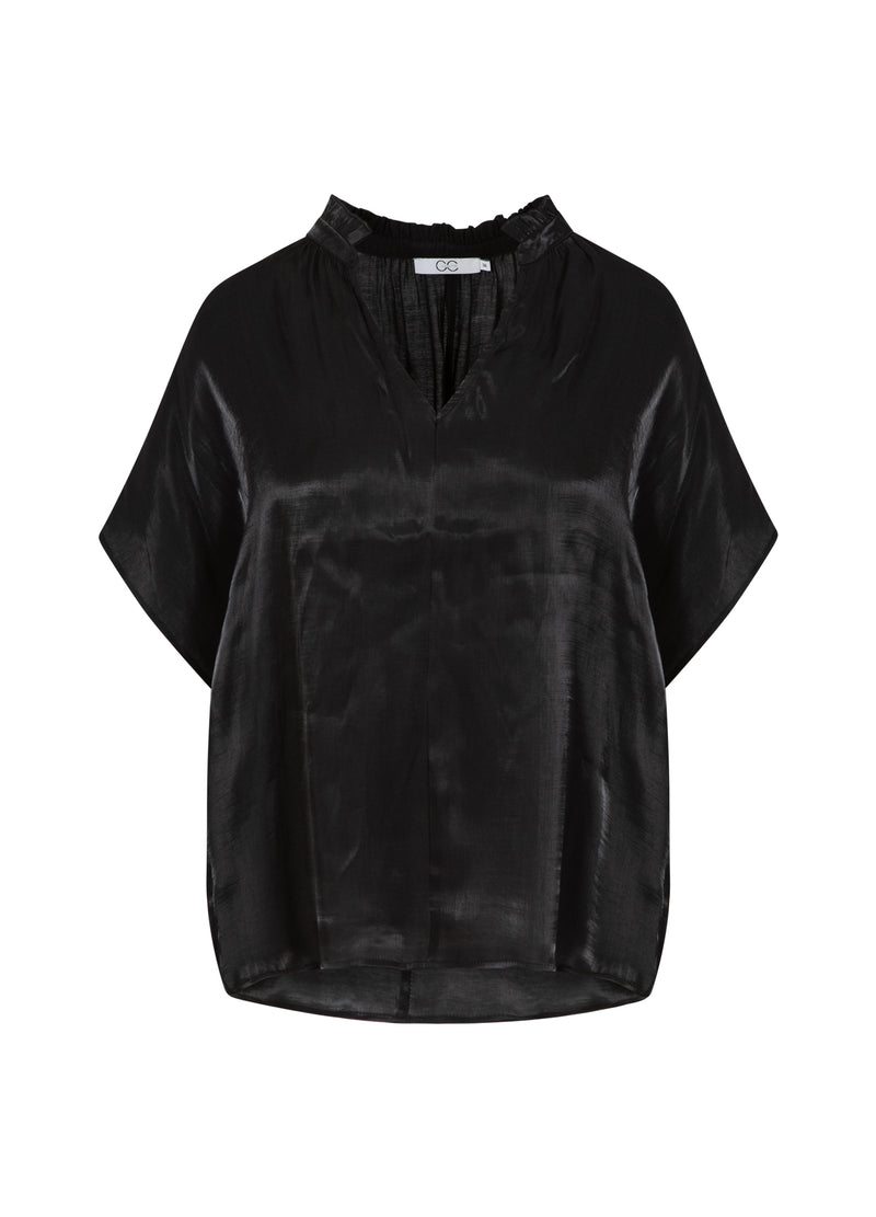 CC Heart CC HEART JOLIE METALLIC TOP W. GATHERS Shirt/Blouse Black - 100